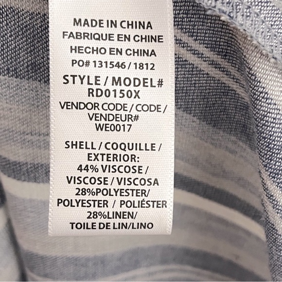 NWT SPLENDID Chambray Multi Stripe Tulip Sleeve Dress - Picture 9 of 9